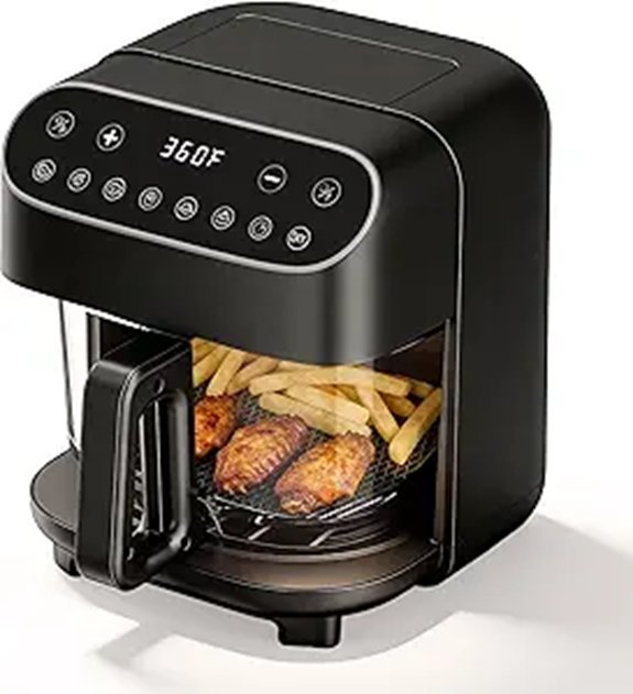5 Quart Glass Air Fryer with 8 Preset Modes