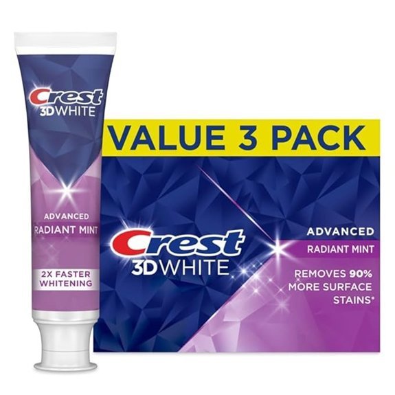 Crest 3D White Advanced Teeth Whitening Toothpaste (3-Pack)